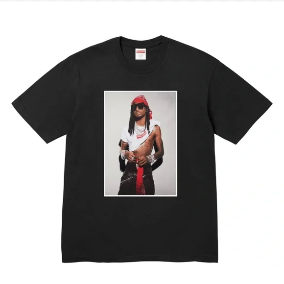 New! Supreme Playboi Carti Tee, Black, size M -- Laundry Bag included - Picture 2 of 9